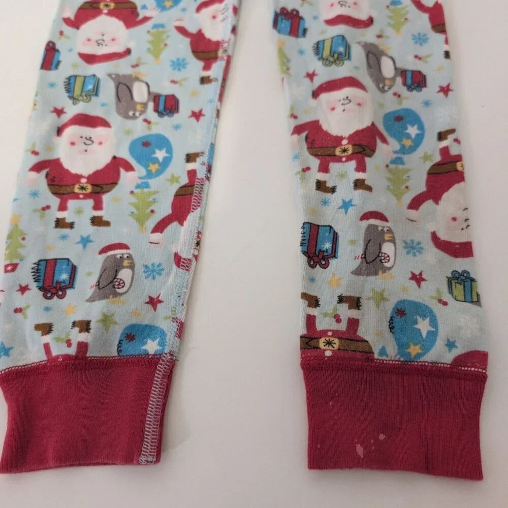 Hanna Andersson 110 Santa Pajama Set Kid Size 5 Organic Cotton Christmas Penguin